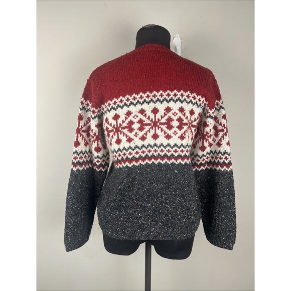 Croft & Barrow Pull Over Crew Neck Small Christmas Winter Snowflake Sweater - Picture 7 of 8